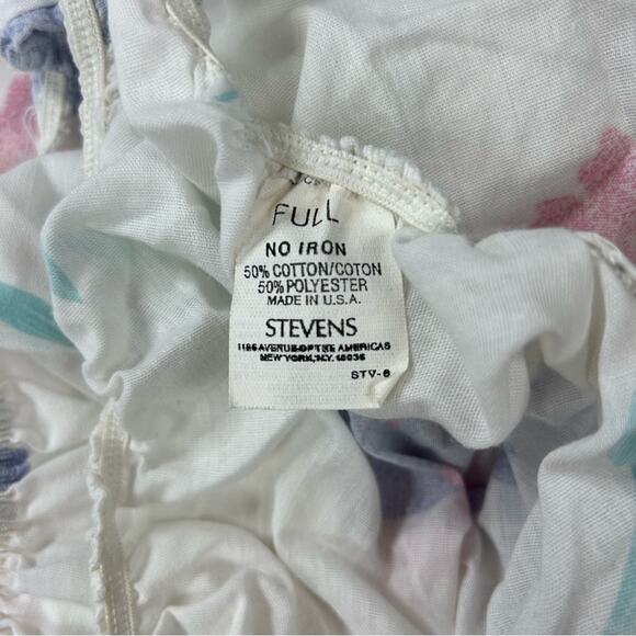 Vintage Steven’s Full Size Tulips Sheet Set 90s - Picture 9 of 9